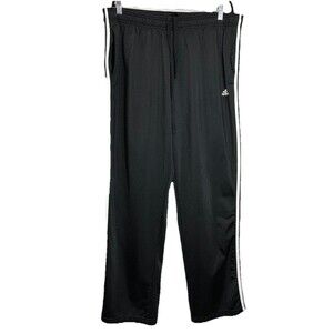 Adidas Pants Mens 2XL Black White Athletic Basketball 3 Stripe Logo W/Pockets